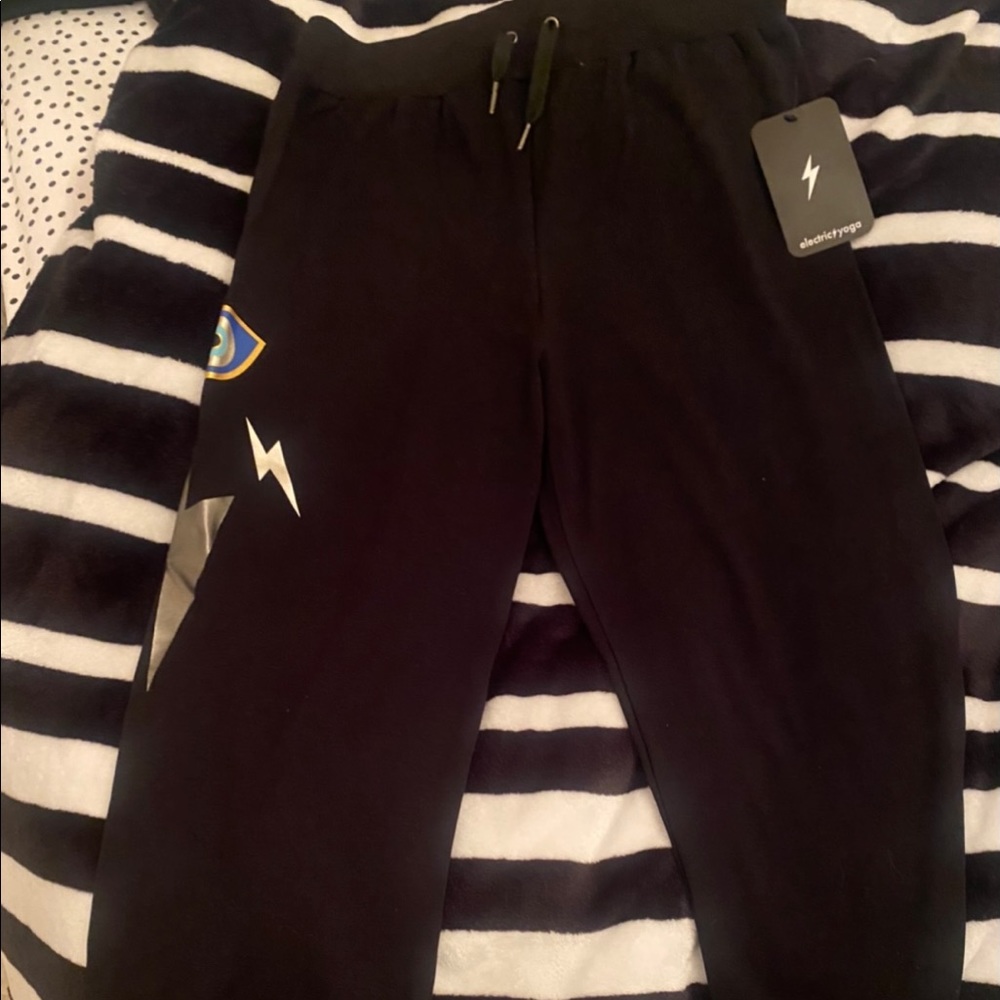 Electric yoga eye lightning bolt joggers sweatpants